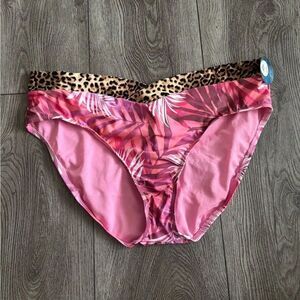Decree Pink and Leopard Print Bikini Bottoms